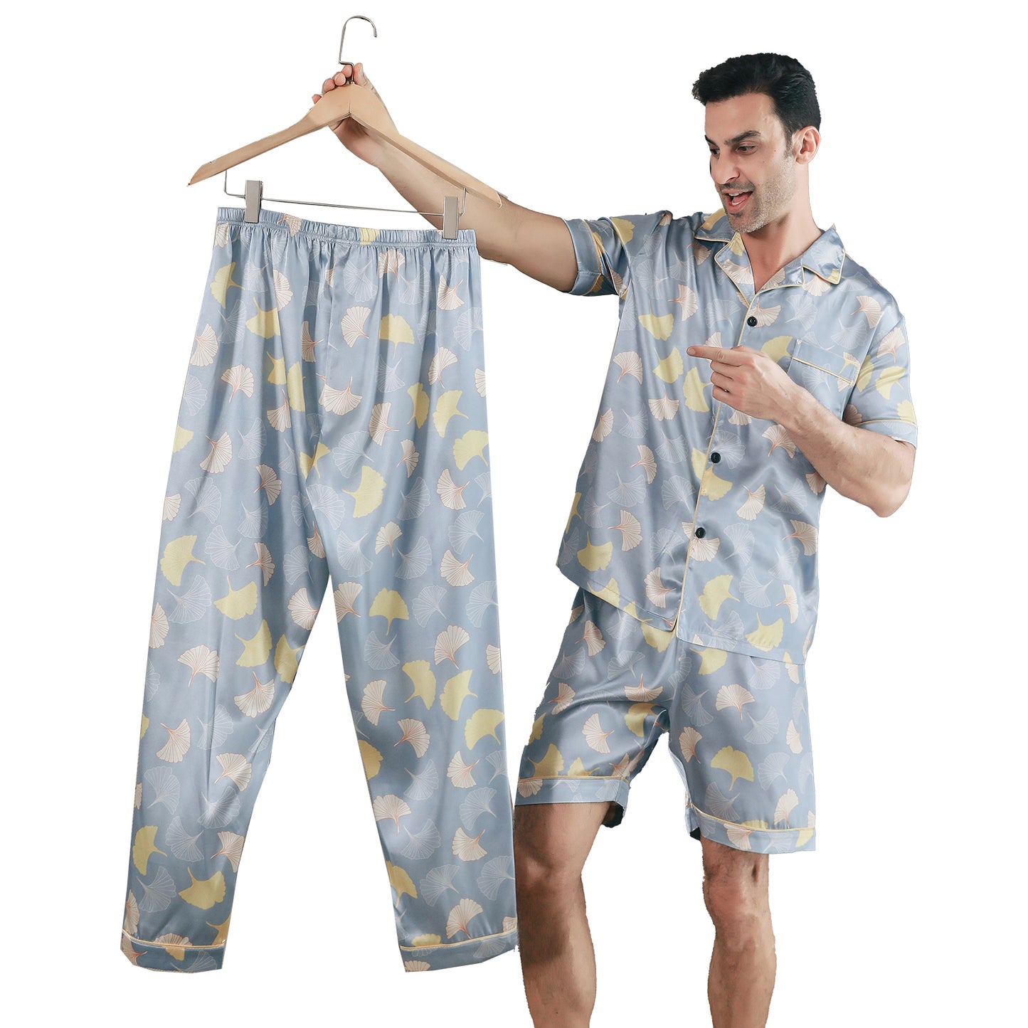 Mens Pajama Set 3 Pieces multicolor Loungewear-KJ6031-M