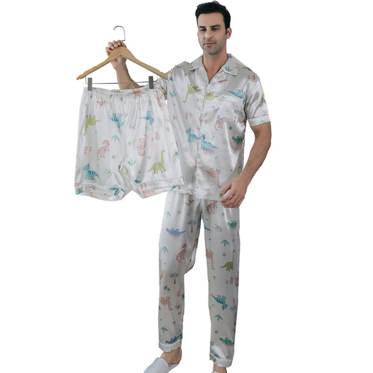 Mens Pajama Set 3 Pieces multicolor Loungewear-KJ6028-M