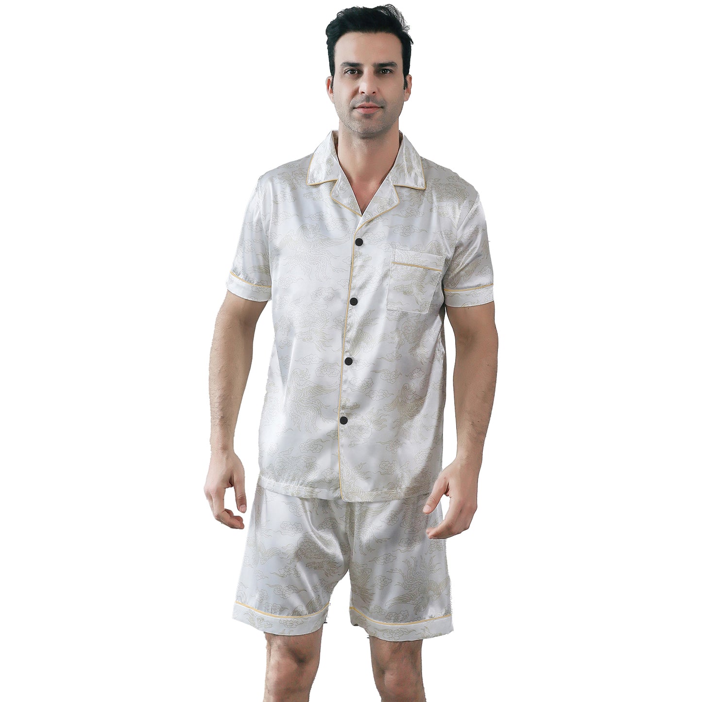 Mens Pajama Set 3 Pieces multicolor Loungewear-KJ6024-M