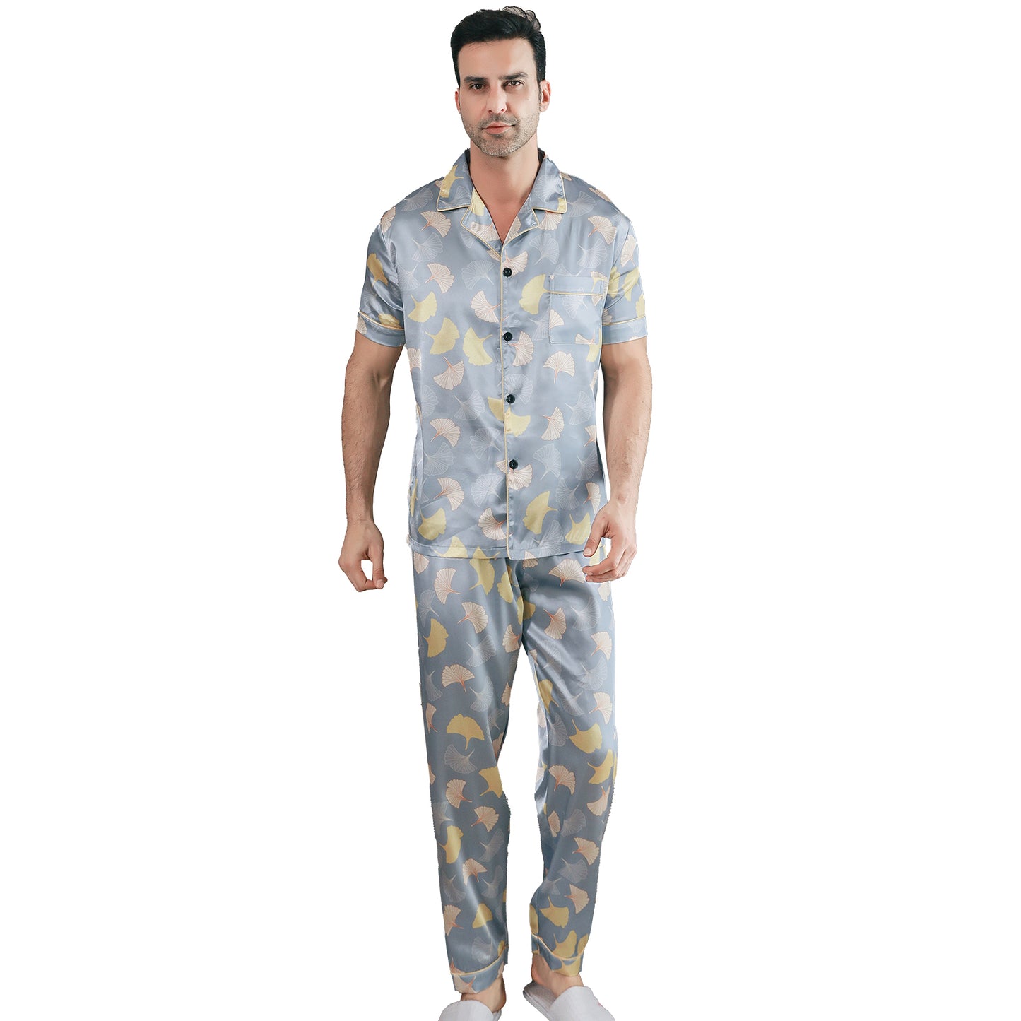 Mens Pajama Set 3 Pieces multicolor Loungewear-KJ6031-M