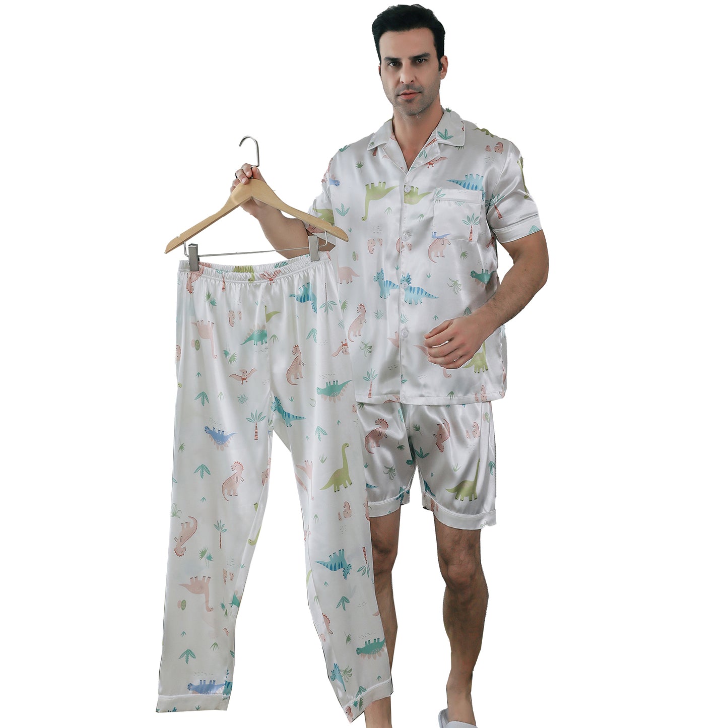 Mens Pajama Set 3 Pieces multicolor Loungewear-KJ6028-M