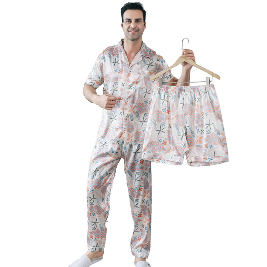 Mens Pajama Set 3 Pieces multicolor Loungewear-KJ6022-M