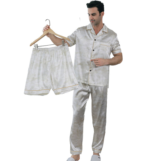 Mens Pajama Set 3 Pieces multicolor Loungewear-KJ6024-M