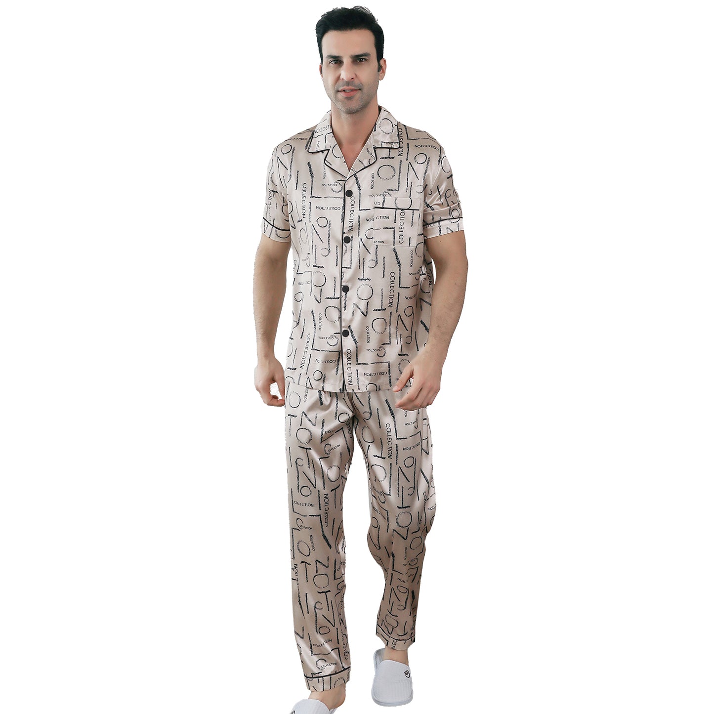 Mens Pajama Set 3 Pieces multicolor Loungewear-KJ6027-M