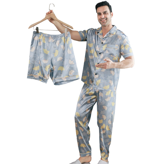 Mens Pajama Set 3 Pieces multicolor Loungewear-KJ6031-M