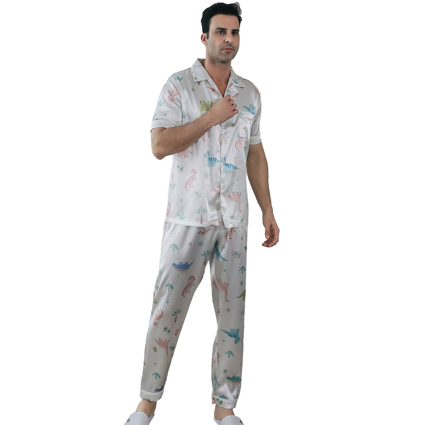 Mens Pajama Set 3 Pieces multicolor Loungewear-KJ6028-M