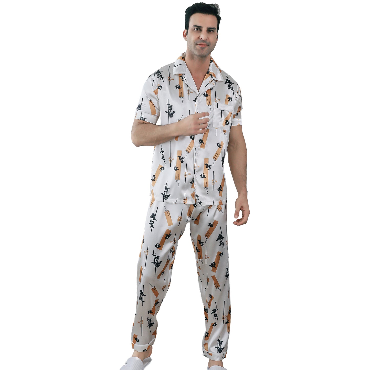 Mens Pajama Set 3 Pieces multicolor Loungewear-KJ6025-M