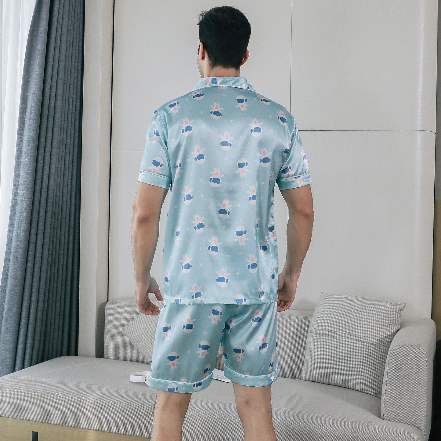 Mens Pajama Set 3 Pieces multicolor Loungewear-KJ6026-M